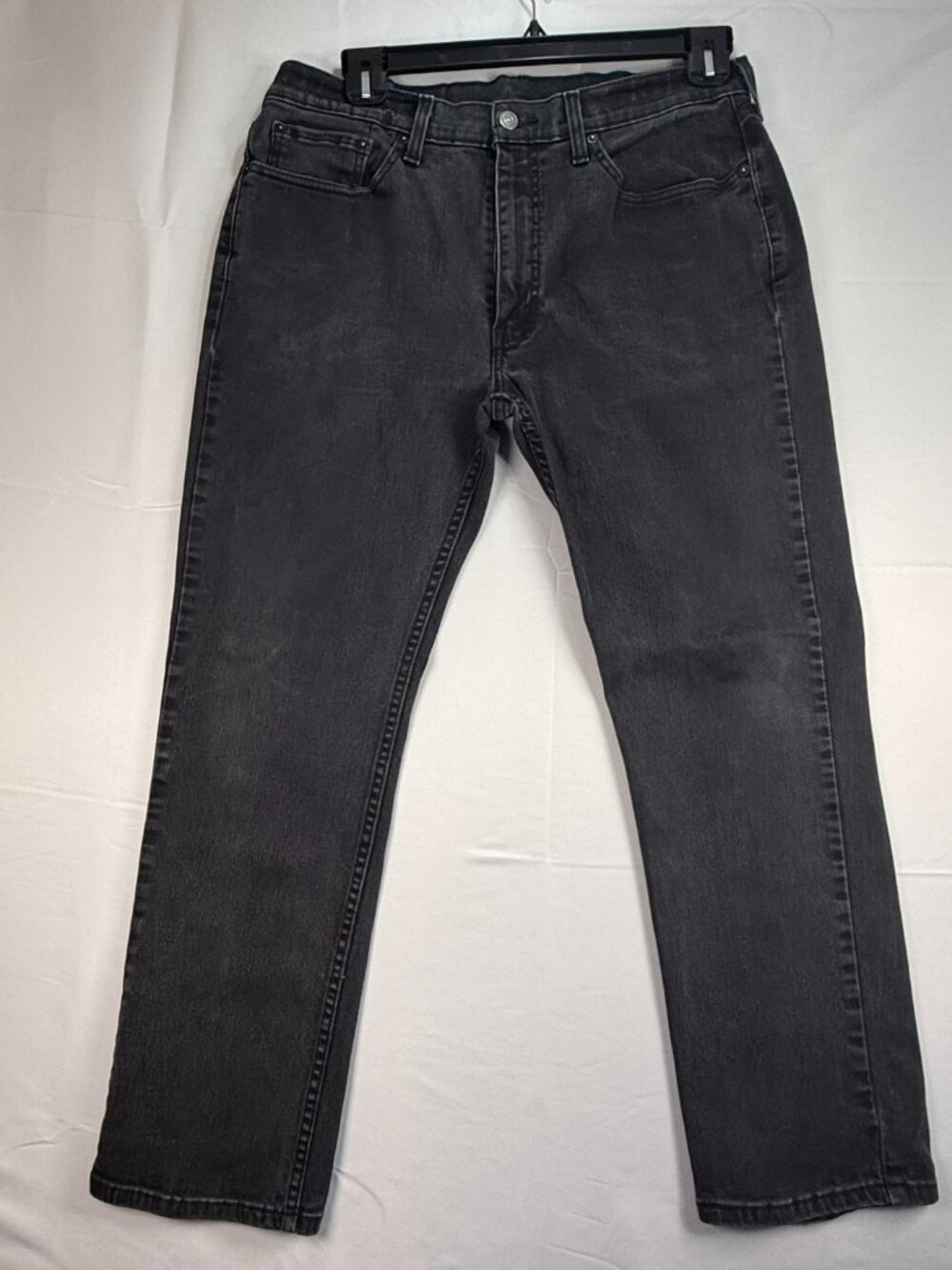 Levi's 514 Straight Fit Jeans Mens 36x30 Black Denim Dark Wash **See Pic & Desc